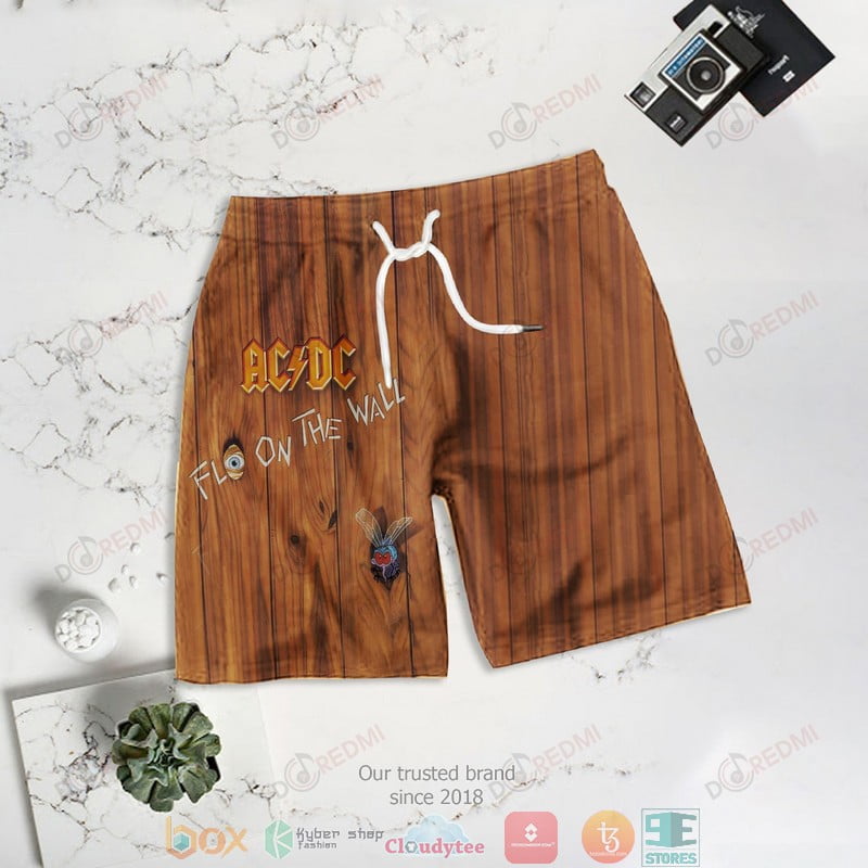 AC DC Fly On The Wall Album Short Aloha Beach Shirt