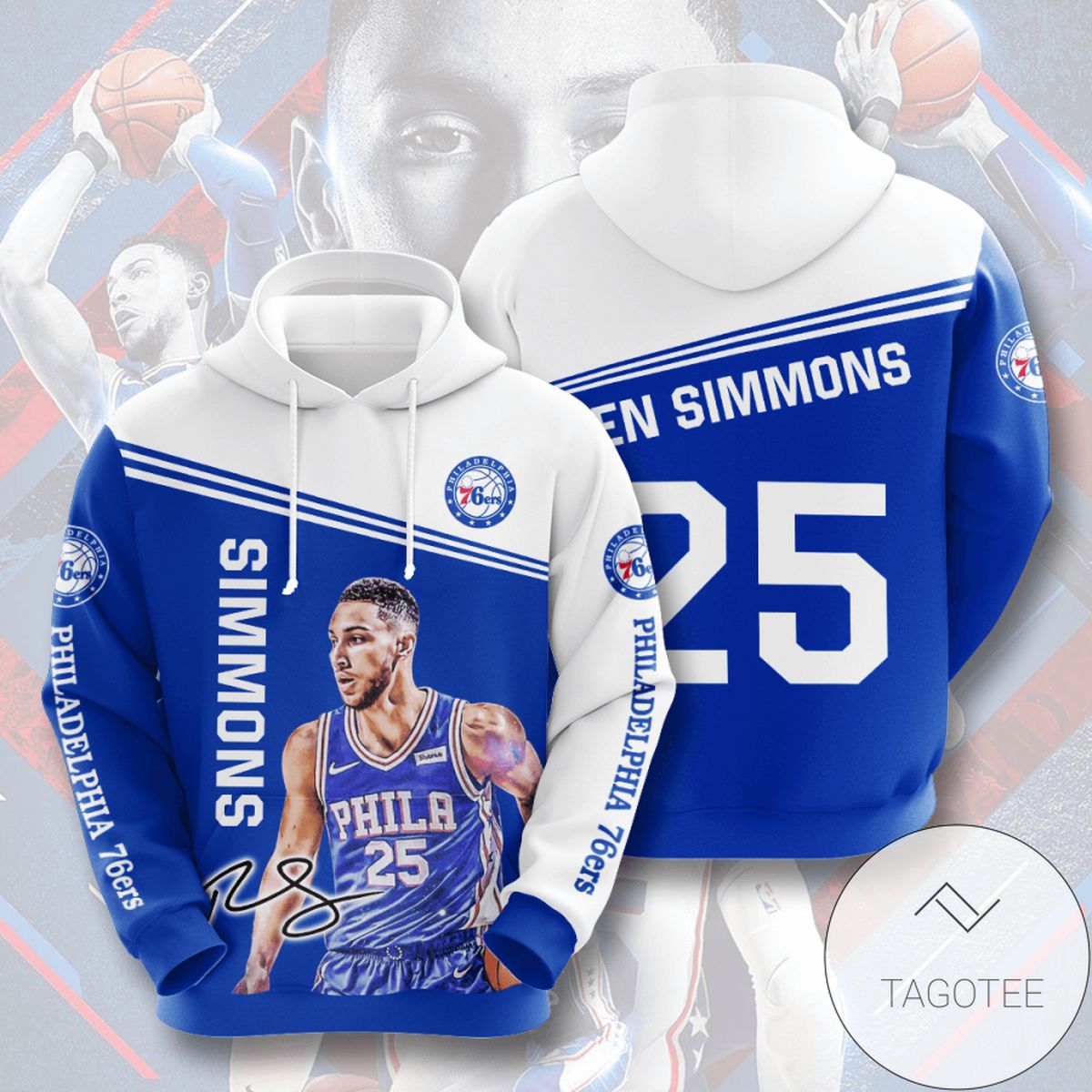 Ben Simmons Philadelphia 76ers 3D Printed Hoodie Zipper Hooded Jacket