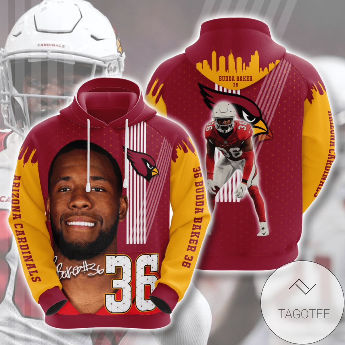 Budda Baker Arizona Cardinals 3D Printed Hoodie Zipper Hooded Jacket