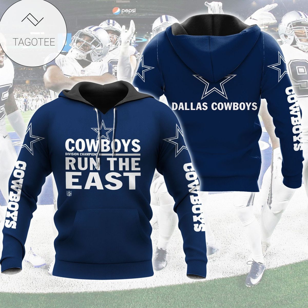 Dallas Cowboys Division Champion Run The East Blue Hoodie