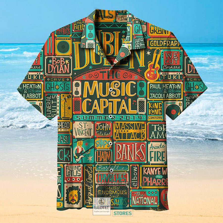 Dublin The Music Capital Casual Hawaiian Shirt Aloha Beach Shirt