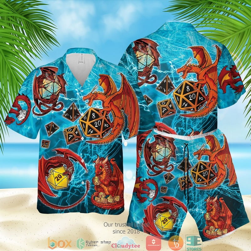 Dungeons & Dragons Blue Ocean Hawaian Summer Outfit Aloha Beach Shirt