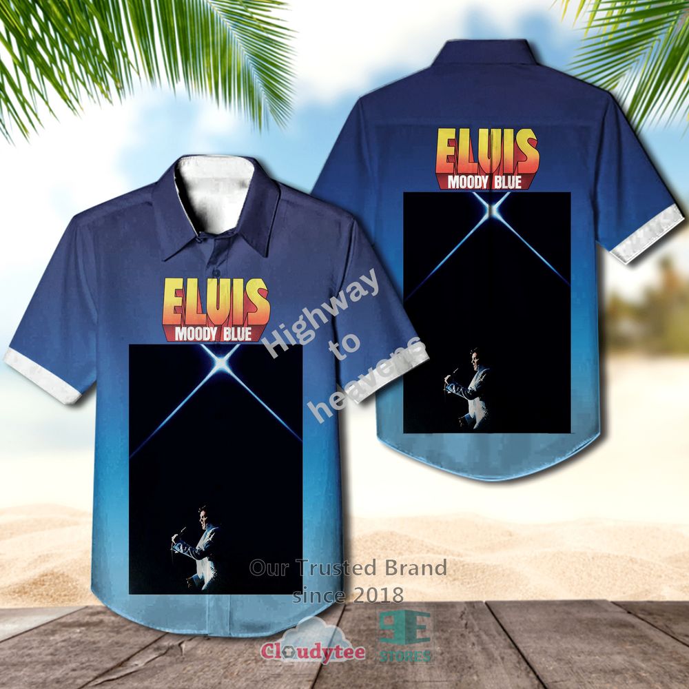 Elvis Presley Moody Blue Casual Hawaiian Shirt Aloha Beach Shirt