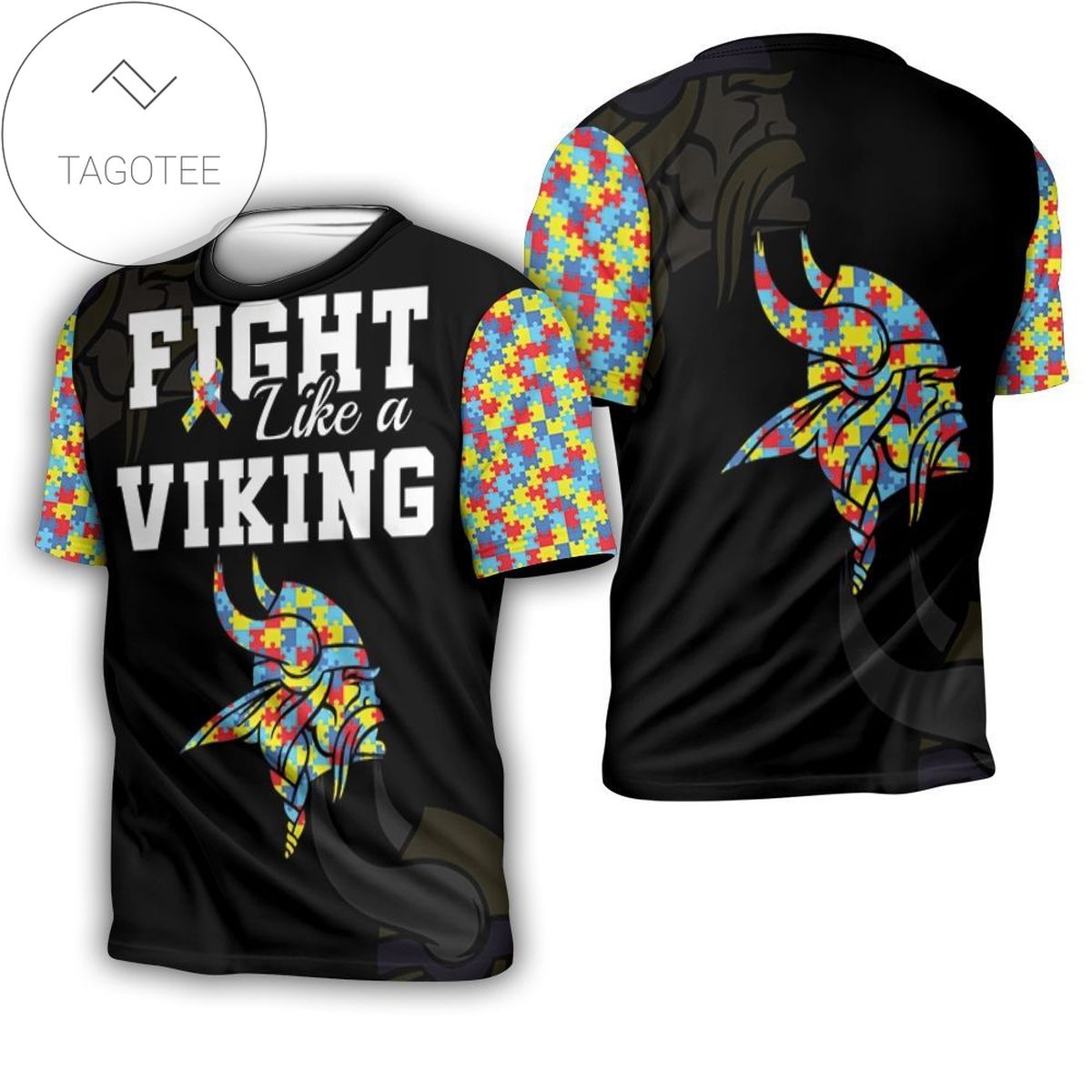 Fight Like A Minnesota Vikings Autism Support 3d All Over Print T-Shirt