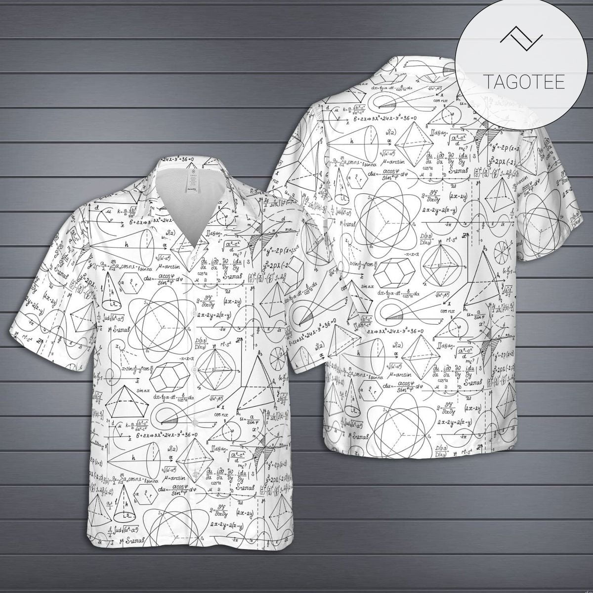 Math Hawaii Shirt Mathematic Geometry White Aloha Shirt Math Shirt