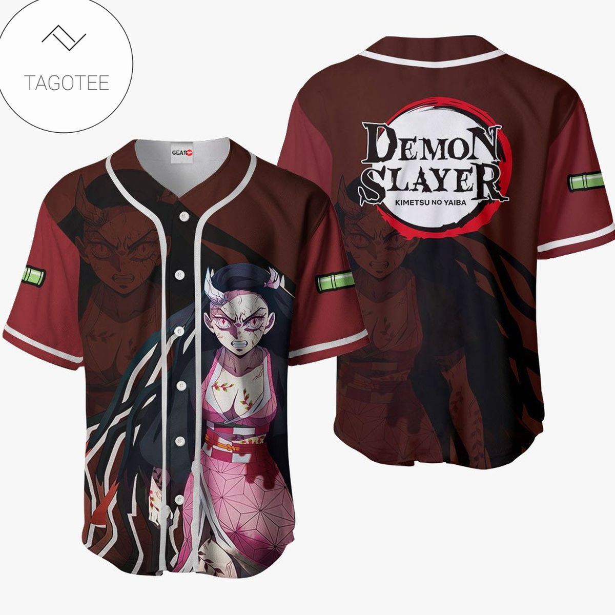 Nezuko Demon Form Jersey Shirt Custom Kimetsu Anime Merch Clothes For Otaku