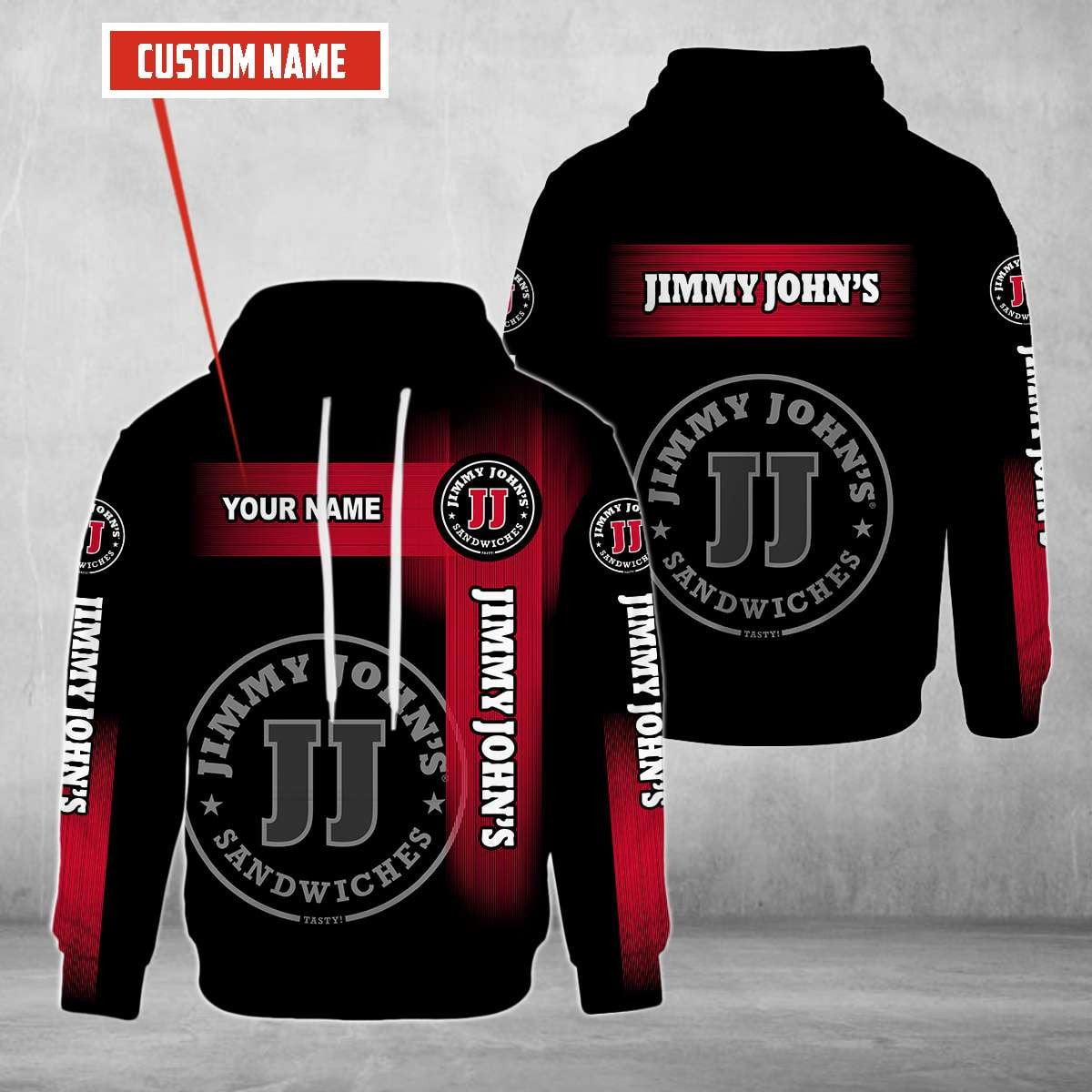 Personalized Jimmy John’S Black Custom All Over Print 3d Hoodie