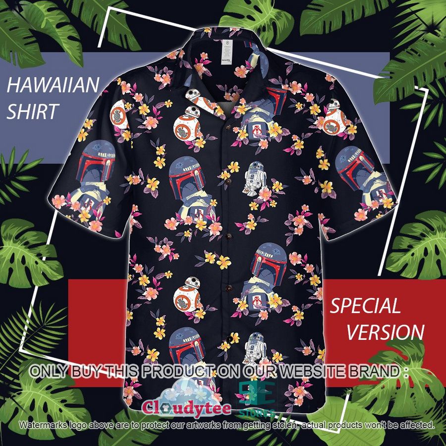s Boba Fett BB-8 Flowers Hawaiian Shirt Aloha Beach Shirt