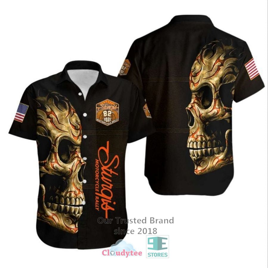 Skull 2023 Sturgis Motorcycle Rally Hawaiian Shirt Aloha Beach Shirt
