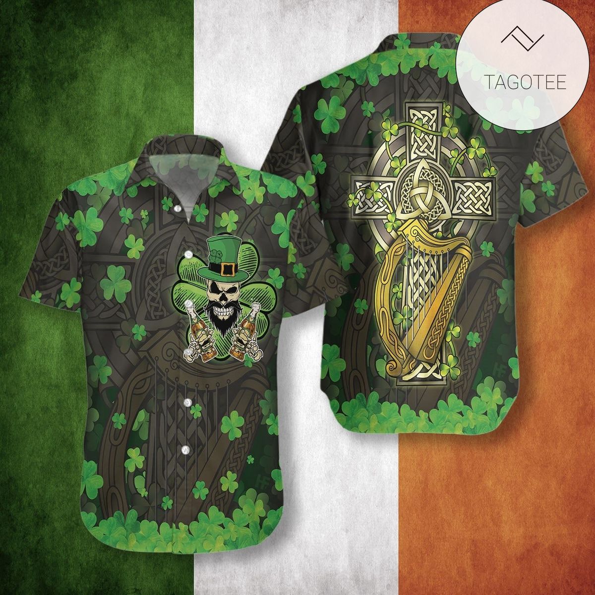 St Patrick’S Day Hawaii Shirt Skull Holding Beer Aloha Shirt St Patrick’S Day Shirt