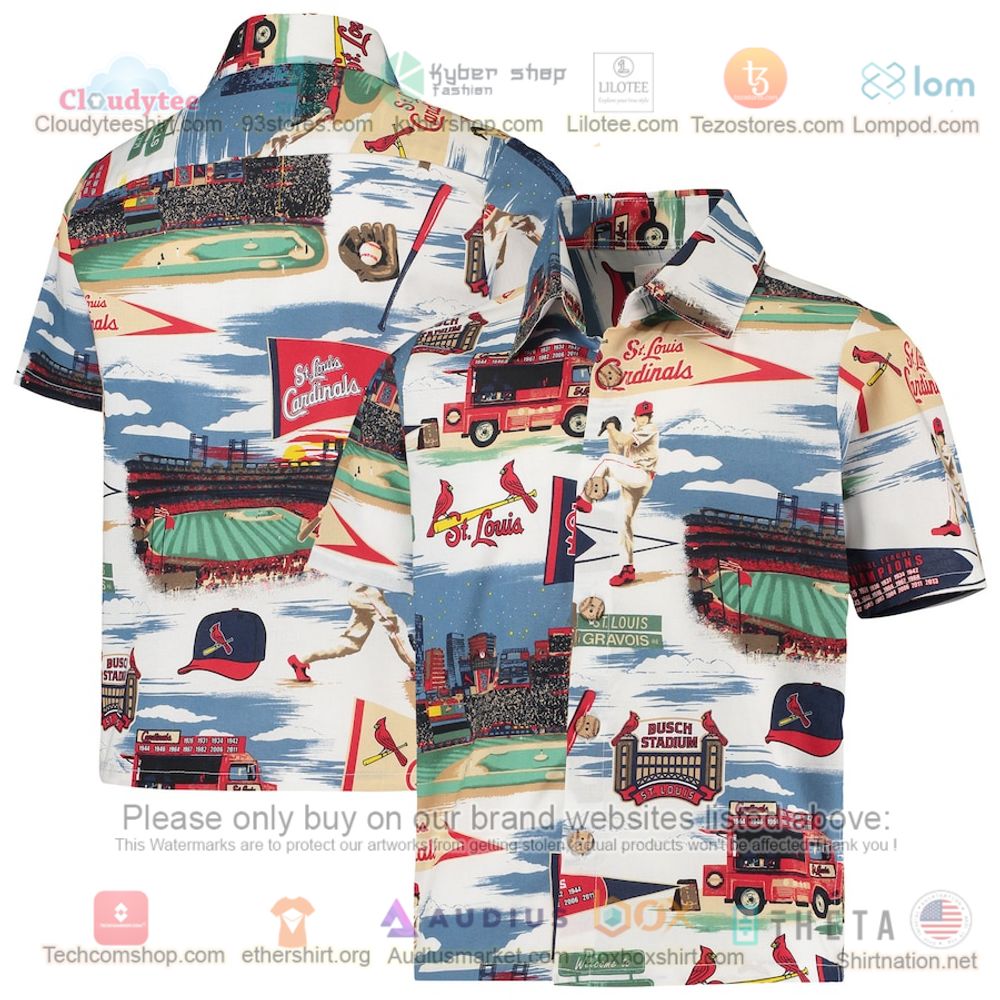 St. Louis Cardinals Reyn Spooner Youth Scenic Button-Up Hawaiian Shirt Aloha Beach Shirt